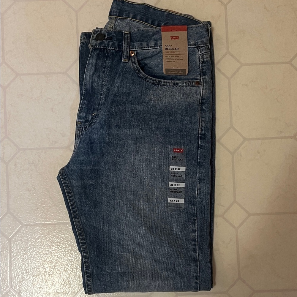 Levi's Men's 505 Regular Straight Blue Jeans